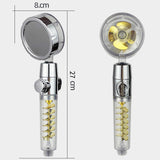 Maxbell Propeller Driven Shower Head Water Saving Turbocharged Shower Head Gold