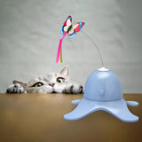 Maxbell Automatic Electric Cat Toy Rotating Butterfly Kitten Toys Teaser Cat Stick Blue