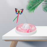 Maxbell Automatic Electric Cat Toy Rotating Butterfly Kitten Toys Teaser Cat Stick Cherry Pink