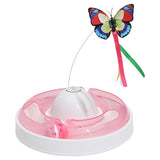 Maxbell Automatic Electric Cat Toy Rotating Butterfly Kitten Toys Teaser Cat Stick Cherry Pink