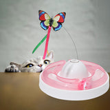 Maxbell Automatic Electric Cat Toy Rotating Butterfly Kitten Toys Teaser Cat Stick Cherry Pink