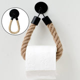 Maxbell Hanging Rope Toilet Paper Holder Wall Mounted Hand Towel Holder for Bathroom