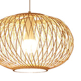 Maxbell Bamboo Wove Pendant Light Hanging Lamp Home Hotel Lighting Fixture D 40x25CM