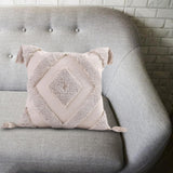 Maxbell Boho Moroccan Throw Pillow Covers Sofa Bed Geometric Tassels Cushion Cases Beige 45x45cm