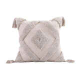 Maxbell Boho Moroccan Throw Pillow Covers Sofa Bed Geometric Tassels Cushion Cases Beige 45x45cm