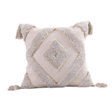 Maxbell Boho Moroccan Throw Pillow Covers Sofa Bed Geometric Tassels Cushion Cases Beige 45x45cm