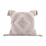 Maxbell Boho Moroccan Throw Pillow Covers Sofa Bed Geometric Tassels Cushion Cases Beige 45x45cm
