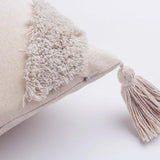 Maxbell Boho Moroccan Throw Pillow Covers Sofa Bed Geometric Tassels Cushion Cases Beige 45x45cm