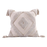 Maxbell Boho Moroccan Throw Pillow Covers Sofa Bed Geometric Tassels Cushion Cases Beige 45x45cm