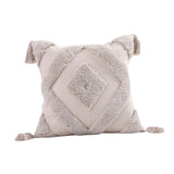 Maxbell Boho Moroccan Throw Pillow Covers Sofa Bed Geometric Tassels Cushion Cases Beige 45x45cm