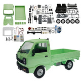 Maxbell RC Truck Unassembled Kit 1:10 2WD Simulation Drift Truck Brushed LED Light green