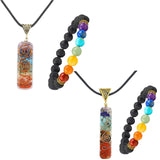 Maxbell Necklace Bracelet Jewelry Set Jewelry Crystal Stones Spiritual Pendant Reiki Style 1