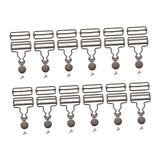 Maxbell 12Set Metal Fasteners Clip Brace Buckles Suspenders Buckles with Slider 40mm