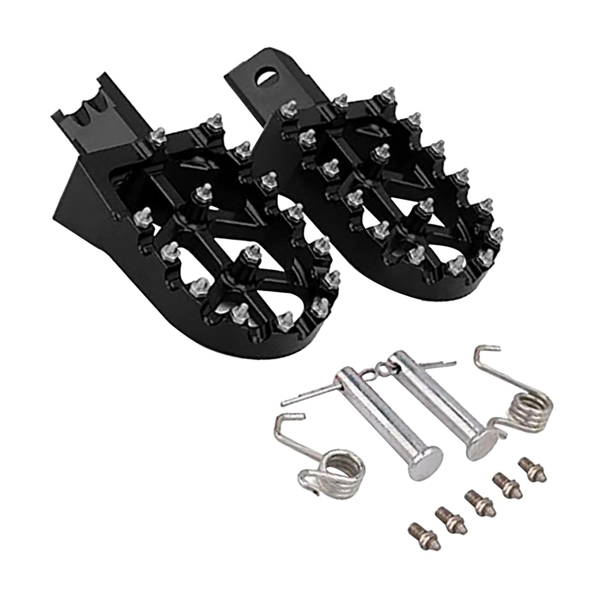 Maxbell 1 Pair Universal Motorcycle Foot Peg Footrest Aluminium Pads Wide Black