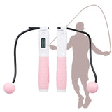 Maxbell Weighted Skipping Jump Rope 2-In-1 Cordless Ropes Indoor Outdoor Equipment Light Pink