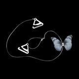 Maxbell Butterfly Transparent Invisible Adjustable Shoulder Bra Straps 1.8cm Grey