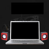 Maxbell Mini Computer Speakers Stereo2.0 Subwoofer for Home Use Office Tablet  Red