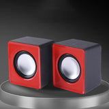 Maxbell Mini Computer Speakers Stereo2.0 Subwoofer for Home Use Office Tablet  Red