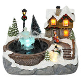 Maxbell Mini Christmas Snow House Statue Outdoor Fairy Garden Lawn Ornament Snowman