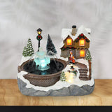 Maxbell Mini Christmas Snow House Statue Outdoor Fairy Garden Lawn Ornament Snowman