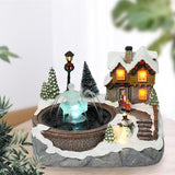 Maxbell Mini Christmas Snow House Statue Outdoor Fairy Garden Lawn Ornament Snowman