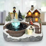 Maxbell Mini Christmas Snow House Statue Outdoor Fairy Garden Lawn Ornament Snowman