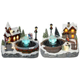 Maxbell Mini Christmas Snow House Statue Outdoor Fairy Garden Lawn Ornament Snowman