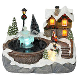 Maxbell Mini Christmas Snow House Statue Outdoor Fairy Garden Lawn Ornament Snowman