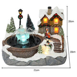 Maxbell Mini Christmas Snow House Statue Outdoor Fairy Garden Lawn Ornament Snowman