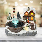 Maxbell Mini Christmas Snow House Statue Outdoor Fairy Garden Lawn Ornament Snowman