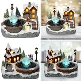 Maxbell Mini Christmas Snow House Statue Outdoor Fairy Garden Lawn Ornament Snowman