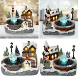 Maxbell Mini Christmas Snow House Statue Outdoor Fairy Garden Lawn Ornament Snowman