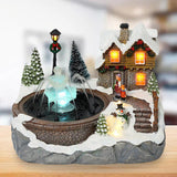 Maxbell Mini Christmas Snow House Statue Outdoor Fairy Garden Lawn Ornament Snowman