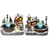 Maxbell Mini Christmas Snow House Statue Outdoor Fairy Garden Lawn Ornament Snowman