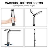 Maxbell Foldable LED Selfie Light with Tripod Dimmable 3 Colors 5 Level brightness