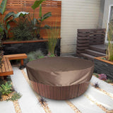 Maxbell Swimming Pool Cover Waterproof Hot Tub Above Ground Pool Solid Dust Cover coffee