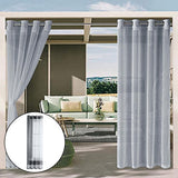 Maxbell Outdoor Sheer Curtain Drape Pool Privacy Mildew Proof Window Treatments 132x213cm