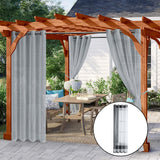 Maxbell Outdoor Sheer Curtain Drape Pool Privacy Mildew Proof Window Treatments 132x213cm
