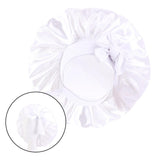 Maxbell Women Satin Silk Bonnet Night Sleeping Caps Hat For Long Curly White