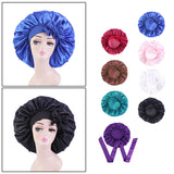 Maxbell Women Satin Silk Bonnet Night Sleeping Caps Hat For Long Curly Purple