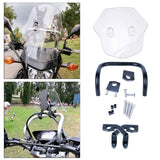 Maxbell Motorcycle Windshield WindScreen Wind Deflector w/Mounting Bracket  Black