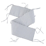 Maxbell Baby Bumper Pads Comfortable Crib Protector Cotton For Cribs Grey Wave