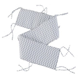 Maxbell Baby Bumper Pads Comfortable Crib Protector Cotton For Cribs Grey Wave