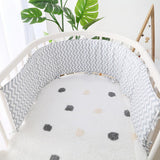 Maxbell Baby Bumper Pads Comfortable Crib Protector Cotton For Cribs Grey Wave