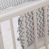 Maxbell Baby Bumper Pads Comfortable Crib Protector Cotton For Cribs Grey Wave