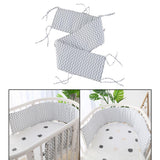 Maxbell Baby Bumper Pads Comfortable Crib Protector Cotton For Cribs Grey Wave