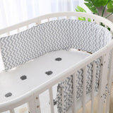 Maxbell Baby Bumper Pads Comfortable Crib Protector Cotton For Cribs Grey Wave