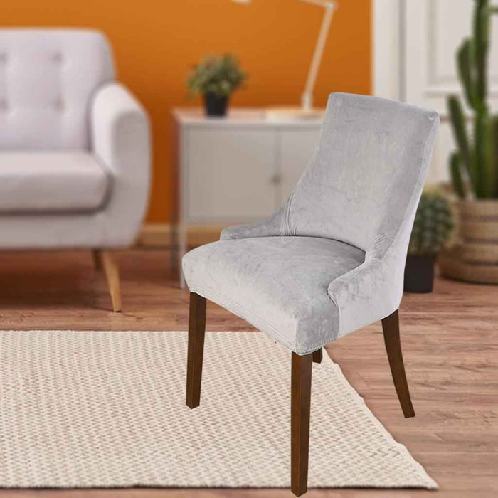 Maxbell Stretch Wingback Chair Cover Slipcover Reusable Arm Chair Cover Light  Gray
