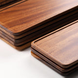 Maxbell Rectangular Wood Tea Tray Wooden Plate Coffee Sushi Snacks Serving Plate S