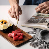Maxbell Rectangular Wood Tea Tray Wooden Plate Coffee Sushi Snacks Serving Plate S